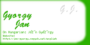 gyorgy jan business card